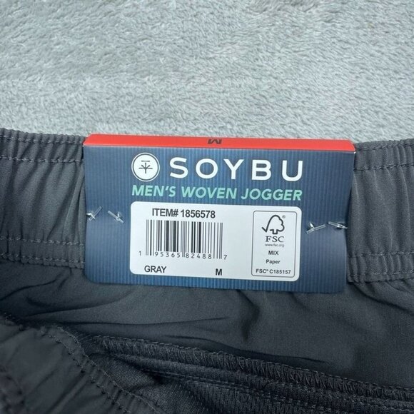 Soybu Mens Woven Jogger Recycled 4-Way Stretch M Gray a0408 - Picture 3 of 8